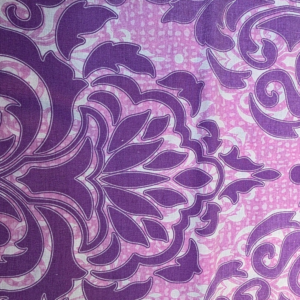 Fabric Purple Pink Damask Scrollwork 48in x 1yd